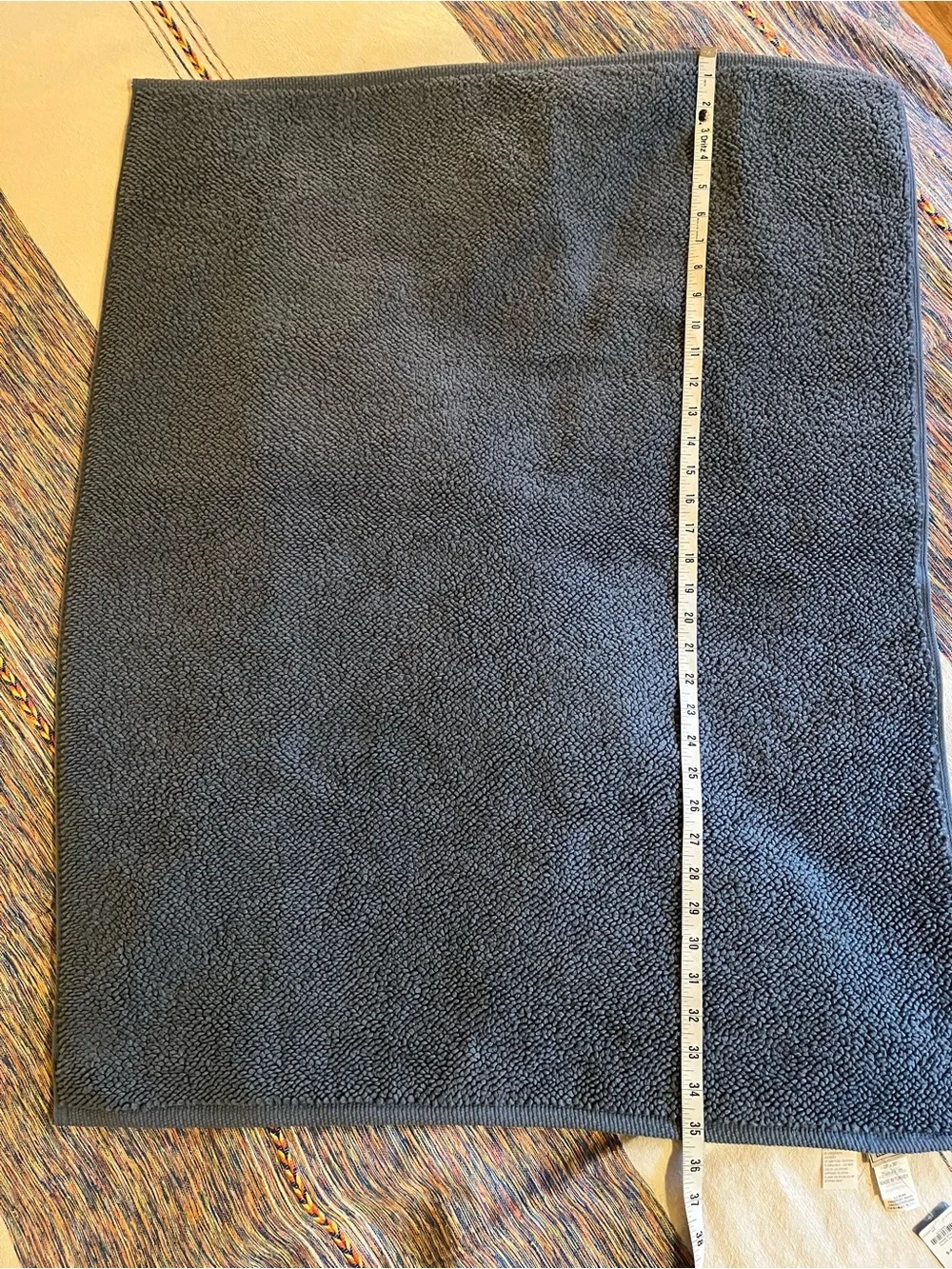 NEW! With Tags! L.L.Bean Slate Blue Organic Textured Cotton Bath Mat